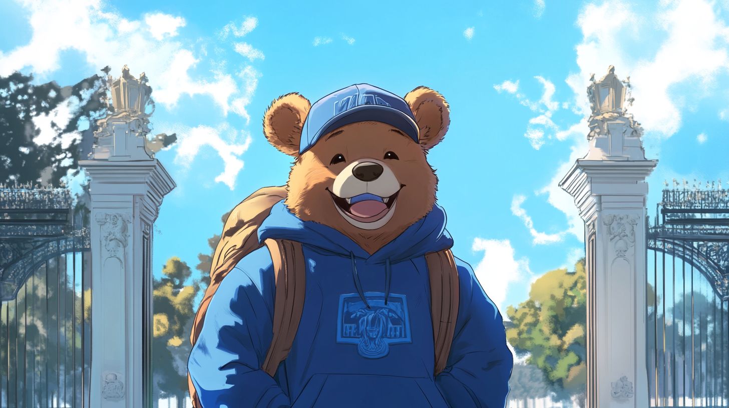 bear in front of sather gate at uc berkeley